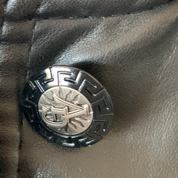 VINTAGE, GV HAND MADE IN ITALY BLACK, BELTED, FAUX LEATHER JACKET - WOMEN MEDIUM - Picture 4 of 10